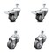 Service Caster 3 Inch Thermoplastic Rubber Swivel 1/2 Inch Stem Caster Total Lock Brake SCC, 2PK SCC-TSTTL20S314-TPRB-121315-2-S-2 - alternate 1